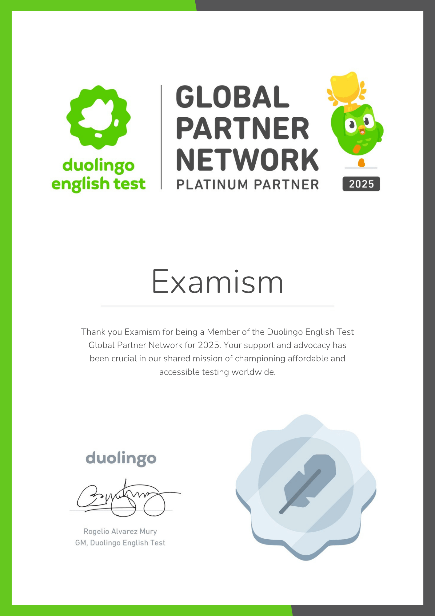 Duolingo Certificate